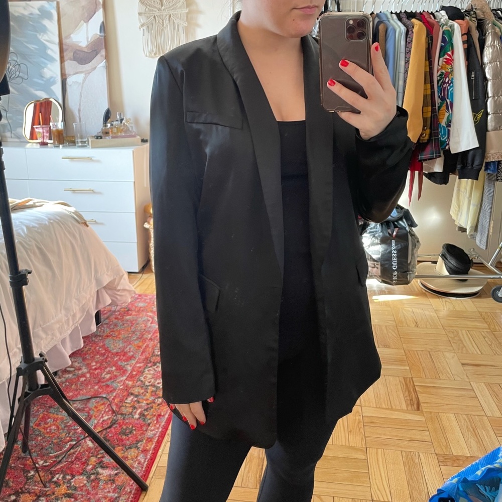 Black Silky Blazer